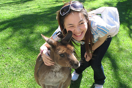 Female student with Kangaroo